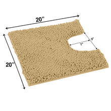 Load image into Gallery viewer, U-Shaped Contoured Rug for Around Toilet, Super Absorbent Bath Rug, Machine Wash & Dry, 20 x 20, Beige