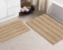 Load image into Gallery viewer, 2 Piece Rectangular Bath Rug Set, 15x23 + 20x30 inch, Beige