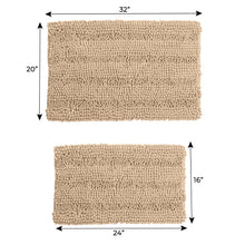 Load image into Gallery viewer, 2 Piece Rectangular Bath Rug Set, 15x23 + 20x30 inch, Beige