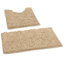 Load image into Gallery viewer, Luxury Chenille Bathroom Rugs 2-Piece Bath Mat Set, Small, Birch