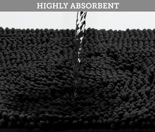 Load image into Gallery viewer, Rectangle Microfiber Bathroom Rug, 27x47 inch, Black