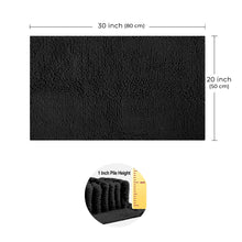 Load image into Gallery viewer, Microfiber Bathroom Rectangle Rug, 20x30 Inch, Black