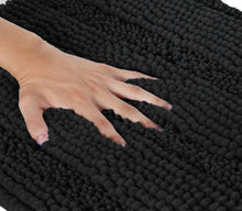 Load image into Gallery viewer, 2 Piece Rectangular Bath Rug Set, 15x23 + 20x30 inch, Black
