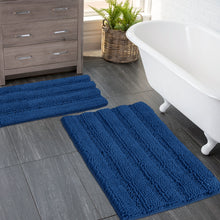 Load image into Gallery viewer, 2 Piece Rectangular Bath Rug Set, 15x23 + 20x30 inch, Blue