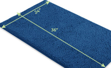 Load image into Gallery viewer, Rectangle Microfiber Bathroom Rug, 24x36 inch, Blue