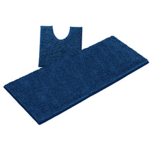 Load image into Gallery viewer, Luxury Microfiber 2-Piece Toilet & Bath Mat Set, XL, Blue