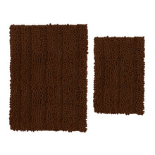 Load image into Gallery viewer, 2 Piece Rectangular Bath Rug Set, 15x23 + 24x36 inch, Brown