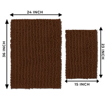 Load image into Gallery viewer, Rectangular 2 Piece Bath Rug Set, 15x23 + 24x36 inch, Brown
