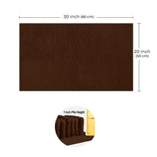 Load image into Gallery viewer, Microfiber Bathroom Rectangle Rug, 20x30 Inch, Brown