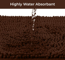 Load image into Gallery viewer, 2 Piece Bath Rug + Square Cutout Toilet Mat Set, Brown