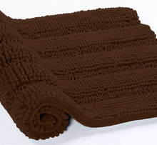 Load image into Gallery viewer, 2 Piece Rectangular Bath Rug Set, 15x23 + 27x47 inch, Brown