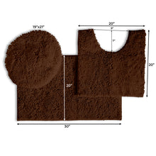 Load image into Gallery viewer, 3pc Set (Style B) Bath Rug + U Shape Toilet Mat + Round Toilet Lid Cover Rug,