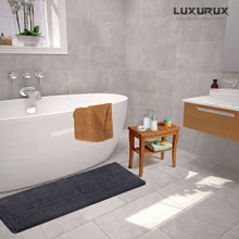 Load image into Gallery viewer, Rectangle Microfiber Bathroom Rug, 27x47 inch, Charcoal