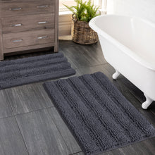 Load image into Gallery viewer, 2 Piece Rectangular Bath Rug Set, 15x23 + 20x30 inch, Charcoal