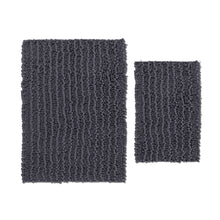 Load image into Gallery viewer, Rectangular 2 Piece Bath Rug Set, 15x23 + 24x36 inch, Charcoal