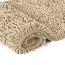 Load image into Gallery viewer, Bathroom Rugs Luxury Chenille 2-Piece Bath Mat Set, Large, Cream