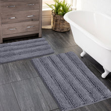 Load image into Gallery viewer, 2 Piece Rectangular Bath Rug Set, 15x23 + 20x30 inch, Dark Gray