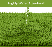 Load image into Gallery viewer, 2 Piece Bath Rug + Square Cutout Toilet Mat Set, Green