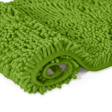Load image into Gallery viewer, 2 Piece Bath Rug + Square Cutout Toilet Mat Set, Green