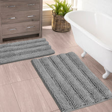 Load image into Gallery viewer, 2 Piece Rectangular Bath Rug Set, 15x23 + 20x30 inch, Light Grey