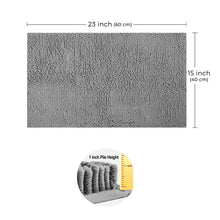 Load image into Gallery viewer, Rectangle Microfiber Bathroom Rug, 15x23 inch, Light Grey