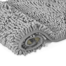 Load image into Gallery viewer, 2 Piece Bath Rug + Square Cutout Toilet Mat Set, Grey