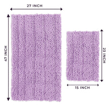 Load image into Gallery viewer, 2 Piece Rectangular Bath Rug Set, 15x23 + 27x47 inch, Lavender