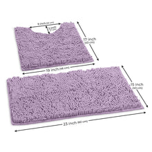 Load image into Gallery viewer, Luxury Chenille Bathroom Rugs 2-Piece Bath Mat Set, Small, Lavender