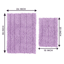 Load image into Gallery viewer, 2 Piece Rectangular Bath Rug Set, 15x23 + 24x36 inch, Lavender