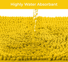 Load image into Gallery viewer, 2 Piece Bath Rug + Square Cutout Toilet Mat Set, Lemon Yellow