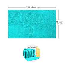 Load image into Gallery viewer, Rectangle Microfiber Bathroom Rug, 15x23 inch, Light Blue