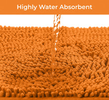 Load image into Gallery viewer, 2 Piece Bath Rug + Square Cutout Toilet Mat Set, Orange