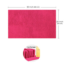 Load image into Gallery viewer, Microfiber Bathroom Rectangle Rug, 20x30 Inch, Hot Pink