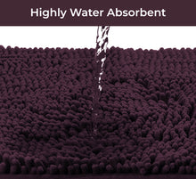 Load image into Gallery viewer, 2 Piece Bath Rug + Square Cutout Toilet Mat Set, Plum