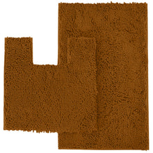 Load image into Gallery viewer, 2 Piece Bath Rug + Square Cutout Toilet Mat Set, Pumpkin