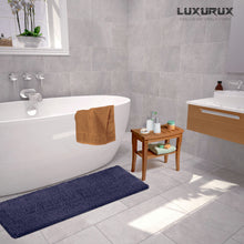 Load image into Gallery viewer, Rectangle Microfiber Bathroom Rug, 27x47 inch, Blue-purple
