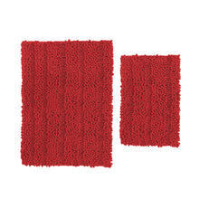 Load image into Gallery viewer, 2 Piece Rectangular Bath Rug Set, 15x23 + 24x36 inch, Red