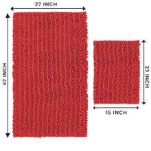 Load image into Gallery viewer, Rectangular 2 Piece Bath Rug Set, 15x23 + 27x47 inch, Red