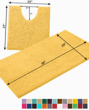 Load image into Gallery viewer, Bathroom Rugs Luxury Chenille 2-Piece Bath Mat Set, Large, Sunshine Yellow