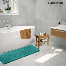 Load image into Gallery viewer, Rectangle Microfiber Bathroom Rug, 27x47 inch, Turquoise