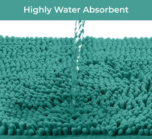 Load image into Gallery viewer, 2 Piece Bath Rug + Square Cutout Toilet Mat Set, Turquoise