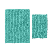 Load image into Gallery viewer, Rectangular 2 Piece Bath Rug Set, 15x23 + 24x36 inch, Turquoise