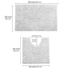 Load image into Gallery viewer, LuxUrux Bathroom Rugs Luxury Chenille 2-Piece Bath Mat Set, White