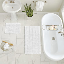 Load image into Gallery viewer, 2 Piece Rectangular Bath Rug Set, 15x23 + 24x36 inch, White