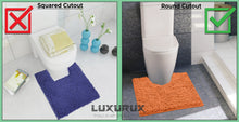 Load image into Gallery viewer, 3pc Set (Style B) Bath Rug + U Shape Toilet Mat + Round Toilet Lid Cover Rug, Charcoal
