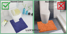 Load image into Gallery viewer, 2 Piece Bath Rug + Square Cutout Toilet Mat Set, Light Grey