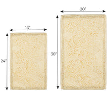 Load image into Gallery viewer, Microfiber 2-Piece Rectangular Mats Set, 20x30 &amp; 15x23 Inch, Cream
