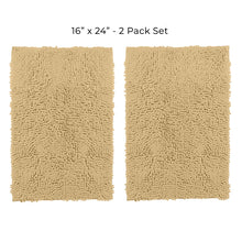 Load image into Gallery viewer, Microfiber Rectangular Mat Mini Set, 16x24 Inch 2 Pack Set, Beige
