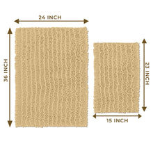 Load image into Gallery viewer, Rectangular 2 Piece Bath Rug Set, 15x23 + 24x36 inch, Beige
