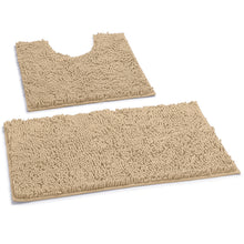 Load image into Gallery viewer, LuxUrux Bathroom Rugs Luxury Chenille 2-Piece Bath Mat Set, Birch
